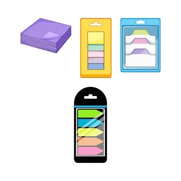 Colorful sticky notes and page markers collection illustrating organization Stock Illustration
