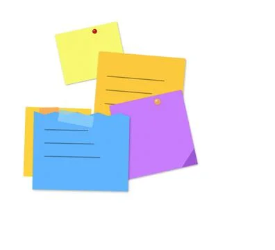 Colorful sticky notes and papers isolated Stock Illustration