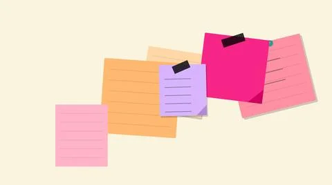 Colorful sticky notes arranged casually Stock Illustration