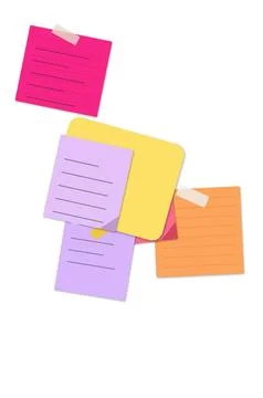 Colorful sticky notes arranged creatively Stock Illustration