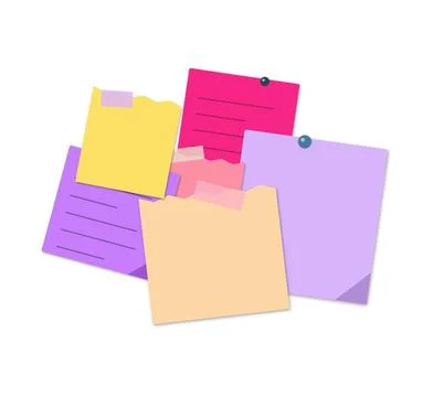 Colorful sticky notes arranged creatively Stock Illustration