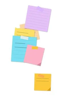 Colorful sticky notes arranged creatively Illustrazione stock