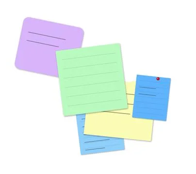 Colorful sticky notes arranged creatively Stock Illustration