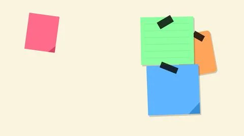 Colorful sticky notes arranged creatively Illustrazione stock