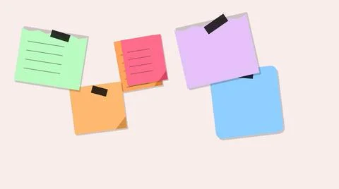 Colorful sticky notes arranged creatively Stock Illustration