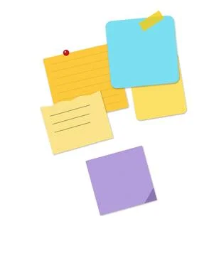 Colorful sticky notes arranged flat Stock Illustration