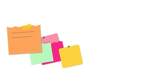 Colorful sticky notes arranged flat on background Stock Illustration
