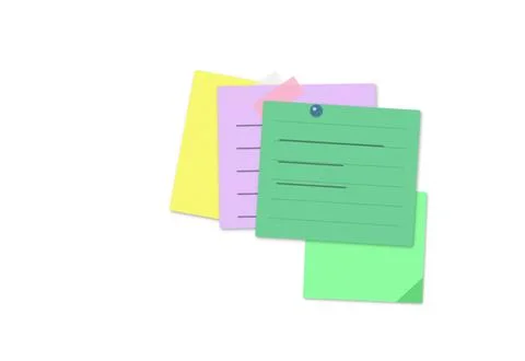 Colorful sticky notes arranged on a flat surface イラスト素材