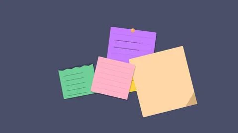 Colorful sticky notes arranged flat Stock Illustration