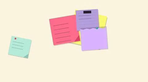 Colorful sticky notes arranged on a flat surface Stock Illustration