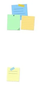 Colorful sticky notes arranged on a white background Stock Illustration