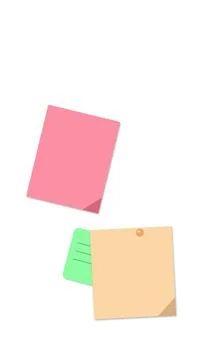 Colorful sticky notes attached with paper clip Illustrazione stock