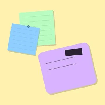 Colorful sticky notes with blank space Stock Illustration