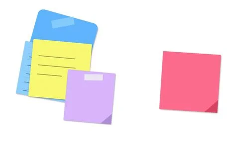 Colorful sticky notes with checklist and flat design Stock Illustration