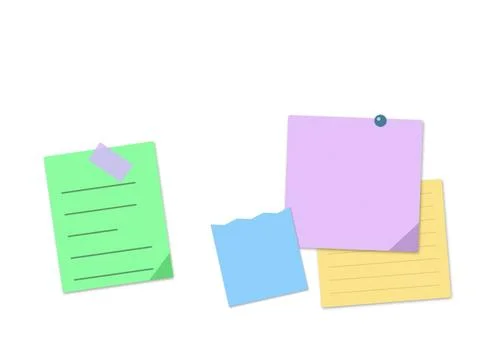 Colorful sticky notes with checklists and doodles Stock Illustration