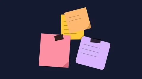 Colorful sticky notes with checklists floating Stockillustratie