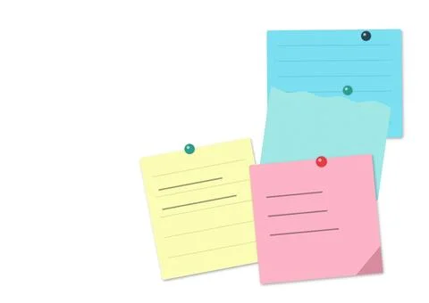 Colorful sticky notes with checkmarks and text Stock Illustration