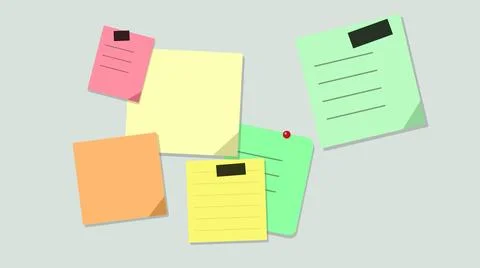 Colorful sticky notes cluster floating Stock Illustration