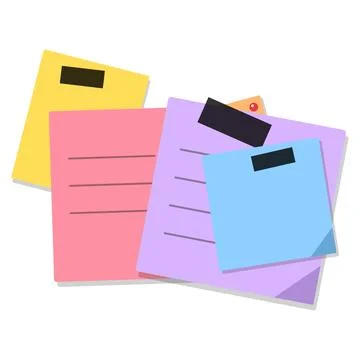 Colorful sticky notes collection vector illustration isolated on white backg Stock Illustration