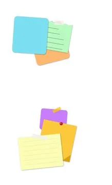 Colorful sticky notes collection on white background Stock Illustration
