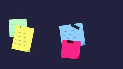 Colorful sticky notes on dark background Stock Illustration