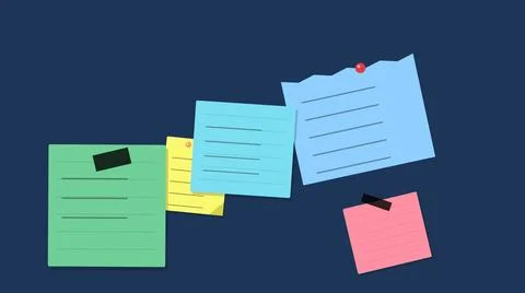 Colorful sticky notes on dark background Stock Illustration