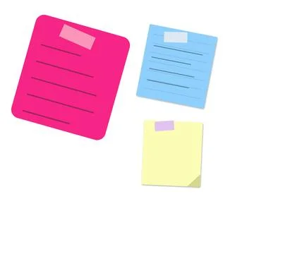 Colorful sticky notes on a flat design Stock Illustration