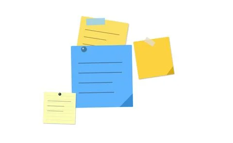 Colorful sticky notes on a flat surface イラスト素材