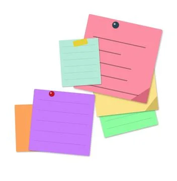 Colorful sticky notes on flat surface イラスト素材