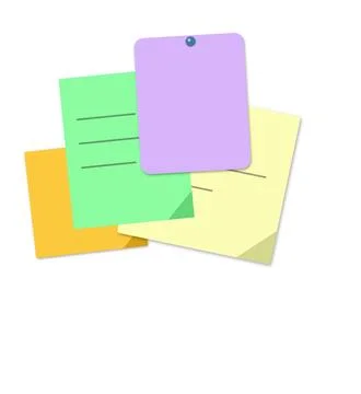 Colorful sticky notes on a flat surface イラスト素材