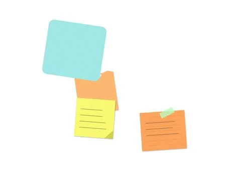 Colorful sticky notes on a flat surface Stock Illustration