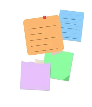 Colorful sticky notes on a flat surface Stock Illustration