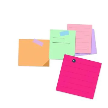 Colorful sticky notes on a flat surface Stock Illustration
