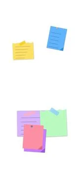 Colorful sticky notes floating in air 스톡 일러스트