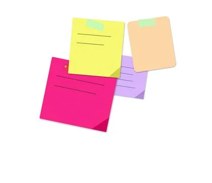 Colorful sticky notes floating in air 스톡 일러스트