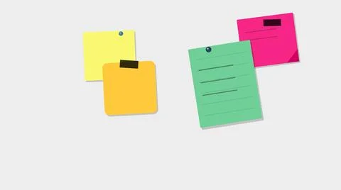 Colorful sticky notes floating in air Stockillustratie