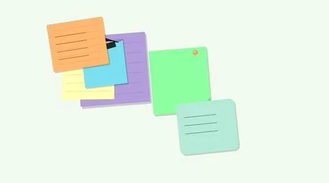 Colorful sticky notes floating in air Stock Illustration