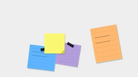 Colorful sticky notes floating in air Stock Illustration