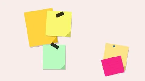 Colorful sticky notes floating in air Stockillustratie