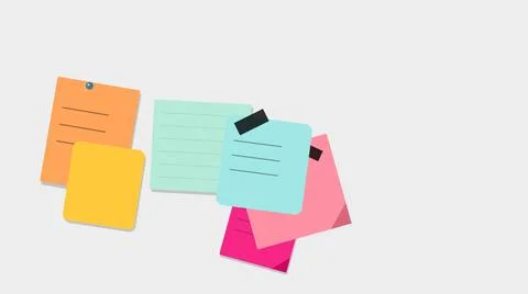 Colorful sticky notes floating in air Stock Illustration