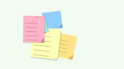 Colorful sticky notes floating in air Stock Illustration