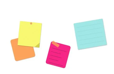 Colorful sticky notes floating arrangement 스톡 일러스트