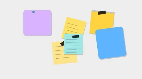 Colorful sticky notes floating arrangement Illustrazione stock