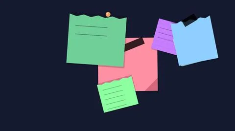 Colorful sticky notes floating in dark space Stock Illustration