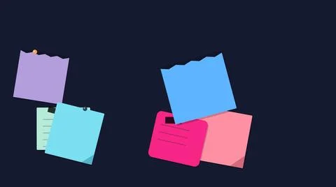 Colorful sticky notes floating in dark space Stock Illustration