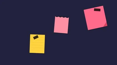 Colorful sticky notes floating in dark space Stockillustratie