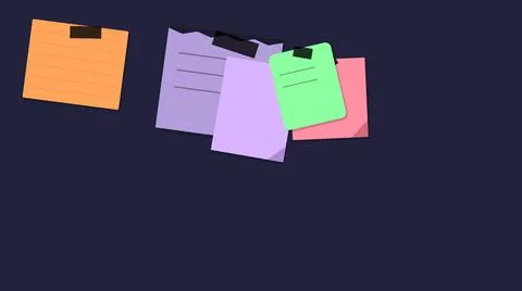 Colorful sticky notes floating in dark space Stock Illustration