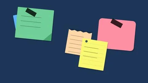 Colorful sticky notes floating in space Stock Illustration
