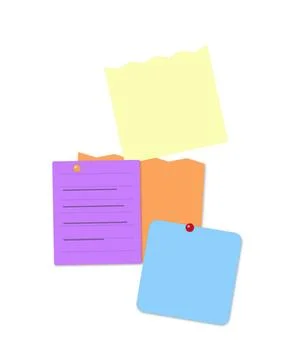 Colorful sticky notes floating on white background 스톡 일러스트