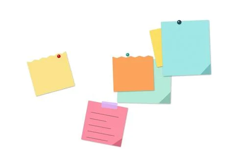 Colorful sticky notes floating on white background 스톡 일러스트